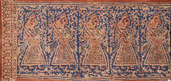 Ceremonial Cloth and Heirloom Textile with Row of Female Musicians (image 1 of 3), 17th century. Creator: Unknown.