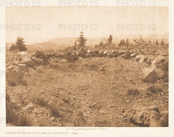 Shrine of Yellow Cloud Man on Tsikumu-Tewa, 1925. Creator: Edward Sheriff Curtis.