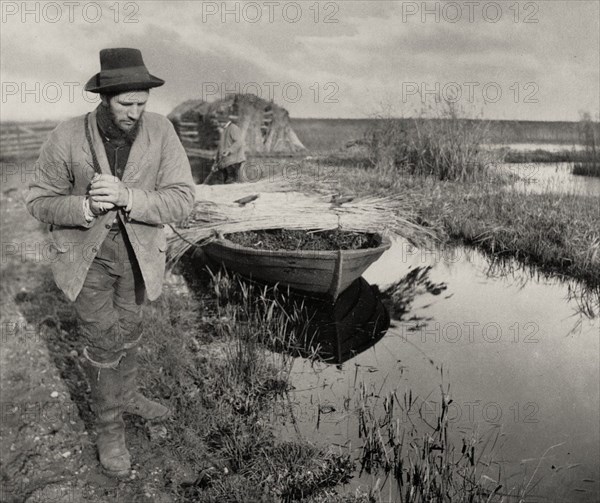 Towing the Reed, 1886. Creator: Peter Henry Emerson.