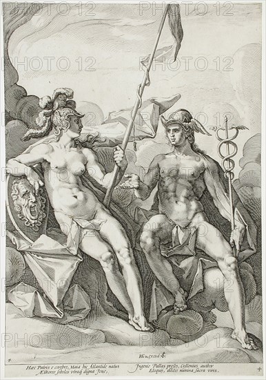 The Alliance of Minerva and Mercury, 1588. Creator: Jacob Matham.