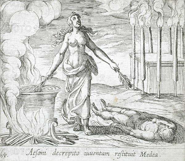 Medea Restoring Aeson's Youth, published 1606. Creators: Antonio Tempesta, Wilhelm Janson.