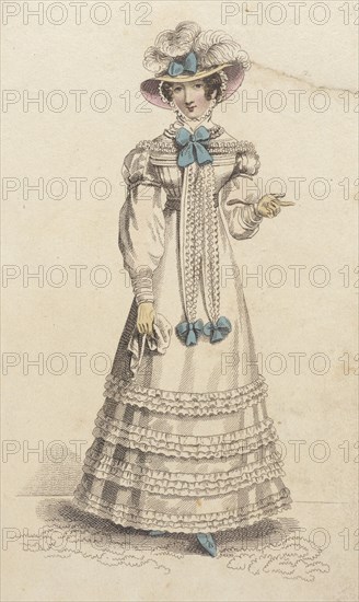 Fashion Plate (Walking Dress), 1824. Creator: John Bell.