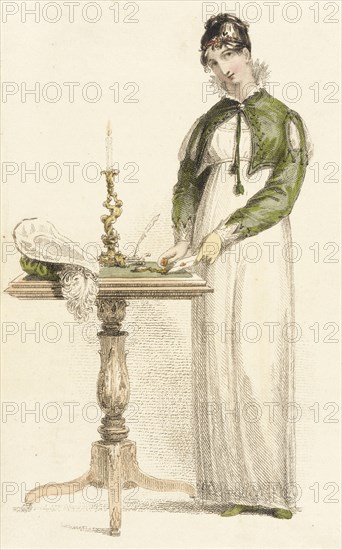 Fashion Plate (Morning Dress), 1813. Creator: Rudolph Ackermann.