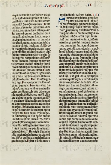 Page from the Biblia Latina, 1454-5. Creator: Peter Schöffer.