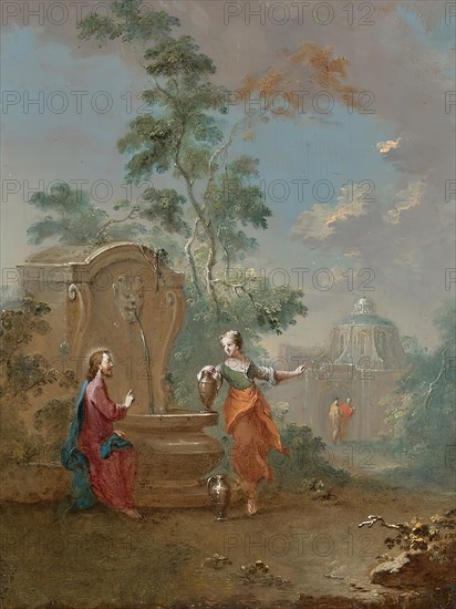 Christ and the Samaritan woman at the well, c1760. Creator: Norbert Grund.