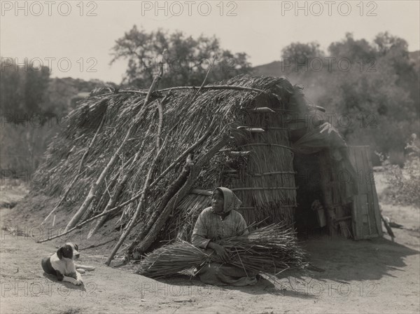 Diegueño house at Campo, c1924. Creator: Edward Sheriff Curtis.