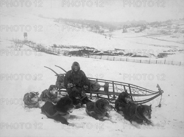 Dog team carrying mail, between c1900 and 1923. Creator: Unknown.