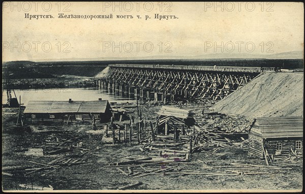 Irkutsk Railway bridge over the Irkut River, 1900-1904. Creator: Unknown.