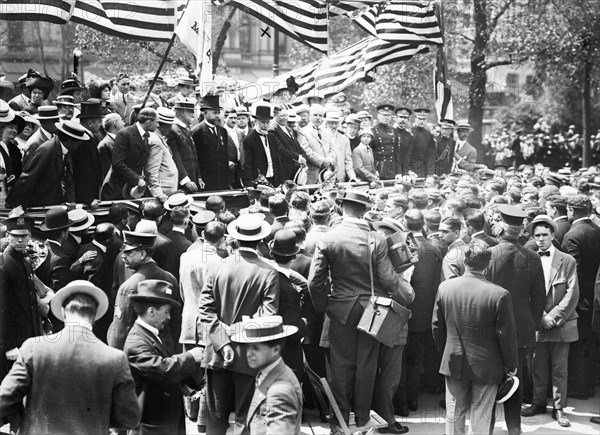 Gaynor addressing Olympic Athletes, 1912. Creator: Bain News Service.