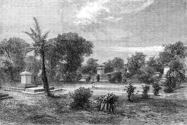 The burial-ground at Lucknow, 1864. Creator: Unknown.