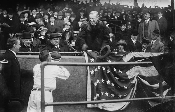 Wilson opens Ball Season, Wash., between c1910 and c1915. Creator: Bain News Service.