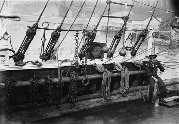 Leg irons etc. on SUCCESS, between c1910 and c1915. Creator: Bain News Service.