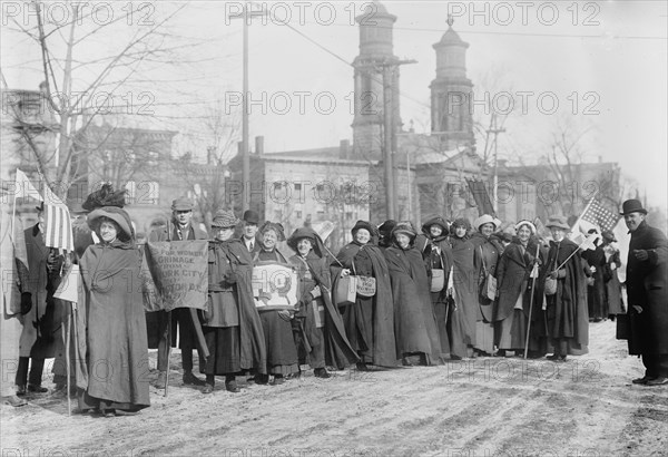 Rosalie Jones, Ida Craft - suffrage hikers, 1913. Creator: Bain News Service.