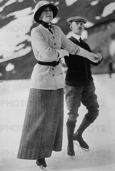 Countess Stradbroke & A. Norum at Murren, between c1910 and c1915. Creator: Bain News Service.