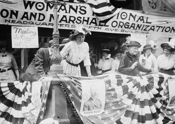 Daisy Harriman addresses a Democratic rally in Union Square, New York City, 1912. Creator: Bain News Service.