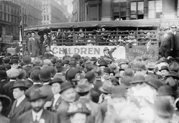 N.Y. May Day parade - Strikers' children from Paterson, 1913. Creator: Bain News Service.