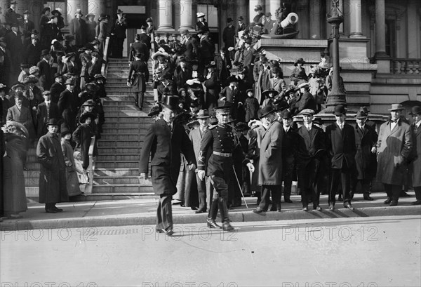 Secy. Stimson & officers, Jan. 1, '13, 1913. Creator: Bain News Service.