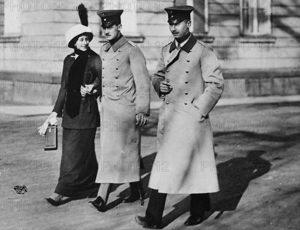 Victoria Louise, Ernst August and Prince Oscar, 1913. Creator: Bain News Service.