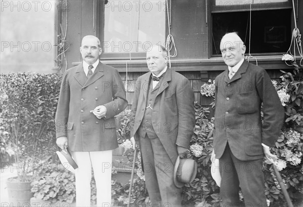 J.P. Morgan, Viscount Haldane, and Sir K.M. McKenzie, 1913. Creator: Bain News Service.