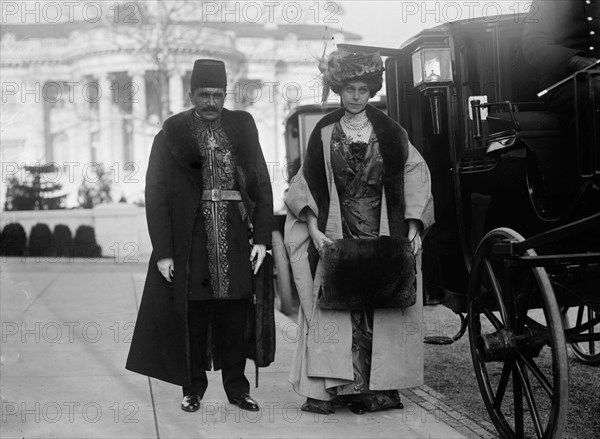 Mirza Ali Kuli Khan & wife, 1913. Creator: Bain News Service.