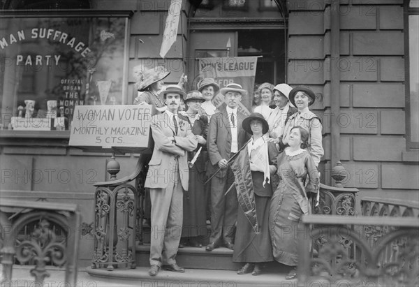 R.C. Beadle, A.H. Brown, and suffragettes, 1913. Creator: Bain News Service.