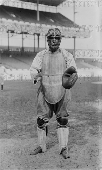 Ernie Krueger, Cleveland AL, at Polo Grounds, NY (baseball), 1913. Creator: Bain News Service.