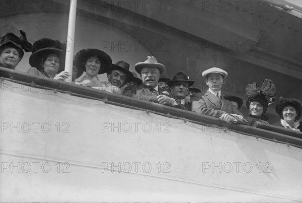 Colonel Roosevelt on SS Vandyck - departure 10/4/13, 1913. Creator: Bain News Service.