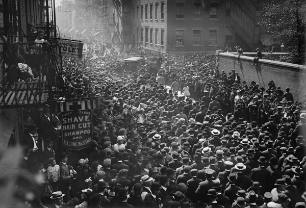 Sullivan funeral - Bowery, 1913. Creator: Bain News Service.