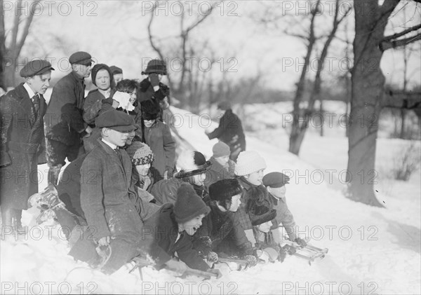 Coasting - Central Park, between c1910 and c1915. Creator: Bain News Service.