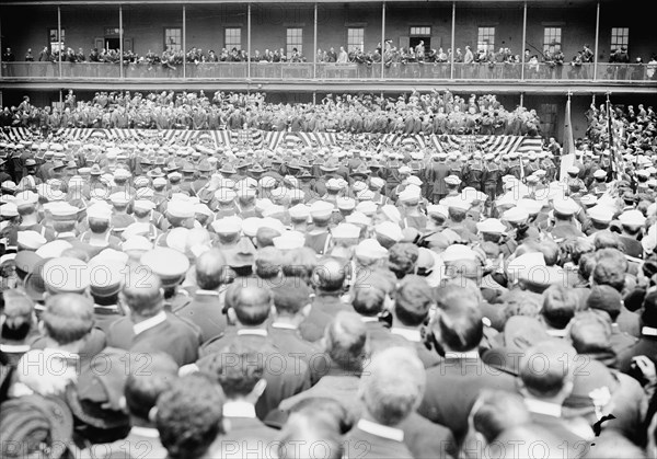 Funeral Services, Brooklyn Navy Yard, 1914. Creator: Bain News Service.