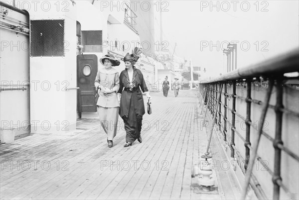 Lady Sybil Grey & Lady Evelyn Grey Jones on VATERLAND, 1914. Creator: Bain News Service.