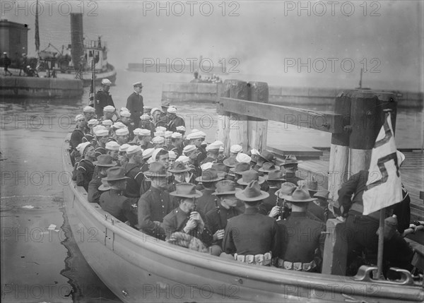 Sailors & Marines from MONTANA at Battery, 1914. Creator: Bain News Service.