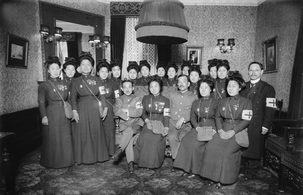 Red Cross nurses & doctors from Japan going to Europe, 1915. Creator: Bain News Service.