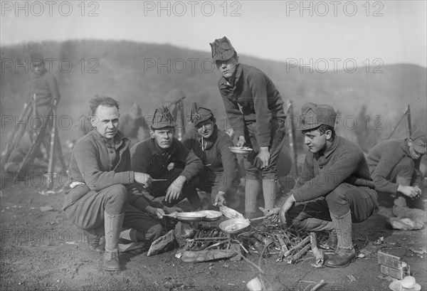 N.Y. Nat'l Guard, Camp Fire, between c1910 and c1915. Creator: Bain News Service.