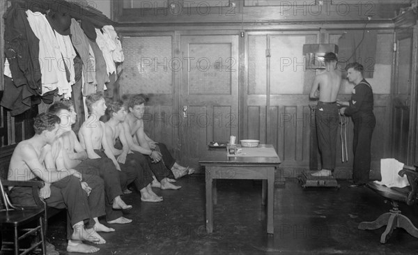 Examining naval volunteers, between c1915 and c1920. Creator: Bain News Service.