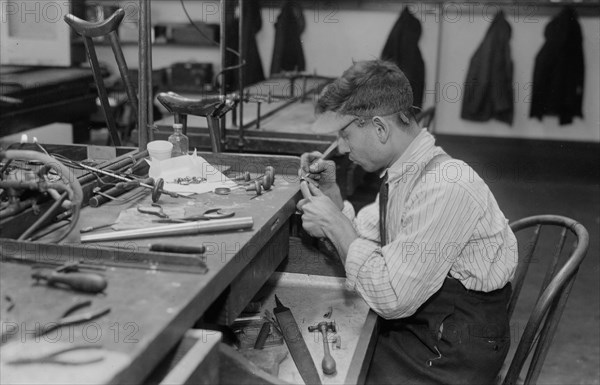 Crippled jewelry worker, between c1915 and c1920. Creator: Bain News Service.