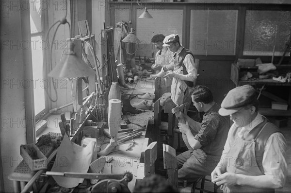 Cripples making artificial limbs, between c1915 and c1920. Creator: Bain News Service.