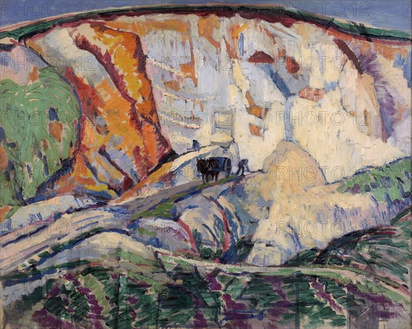 The chalk cliff, 1918. Creator: Frederick James Porter.