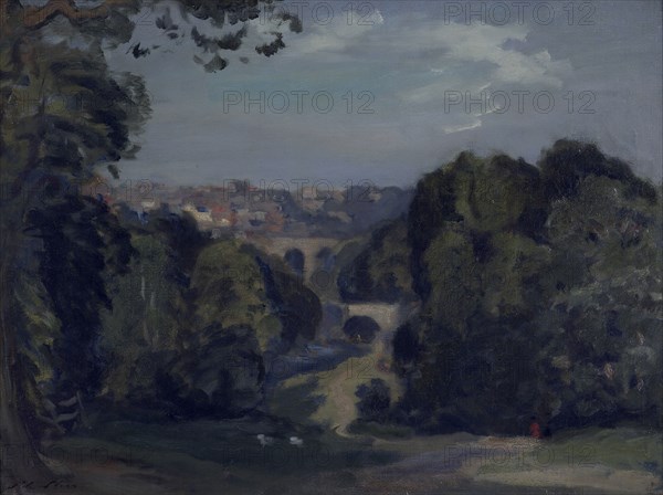 Two bridges, Knaresborough, 1900. Creator: Philip Wilson Steer.