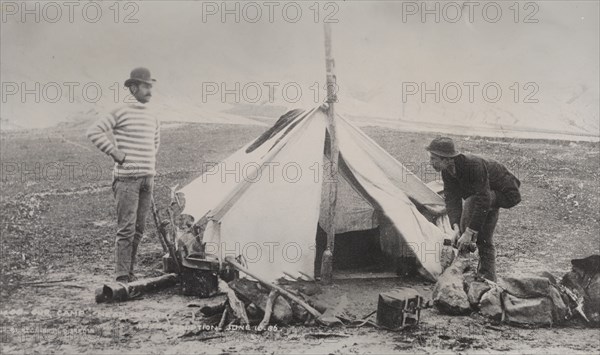 Our Camp', near Te Ariki, after eruption June 10 '86, 1886. Creator: Burton Brothers.