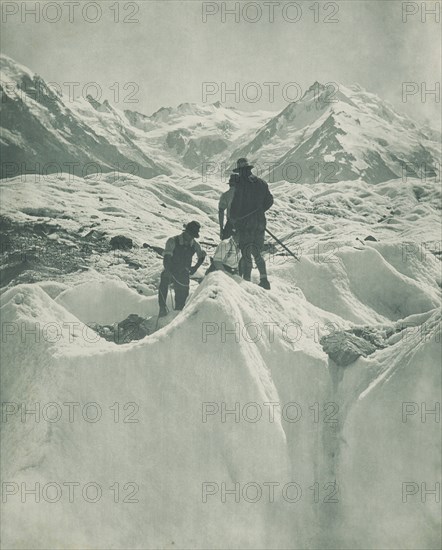 On the Hochstetter Glacier, 1920s. Creator: Harry Moult.