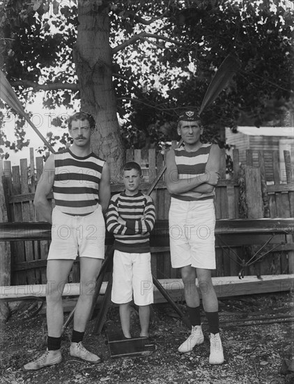 O.R.C. senior double sculls winners, Queenstown. Creator: Muir & Moodie.