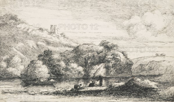 Landscape after a drawing by Salvator Rosa, 1834. Creator: David Charles Read.