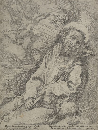 St Francis consoled by a musical angel,  c.1595. Creator: Francesco Vanni.