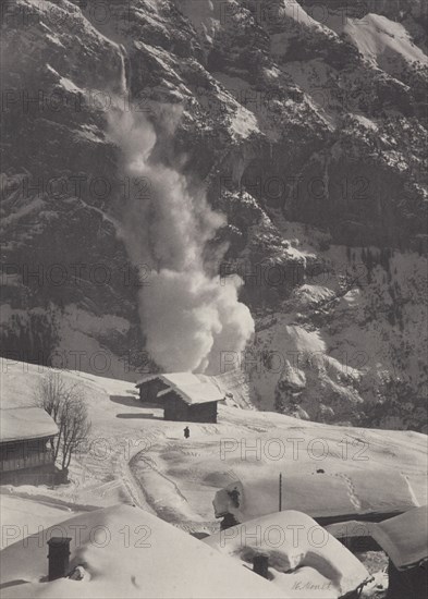 An avalanche, Swiss Alps, 1920s. Creator: Harry Moult.