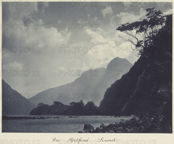 In Milford Sound. From the album: Camera Pictures of New Zealand, 1920s. Creator: Harry Moult.