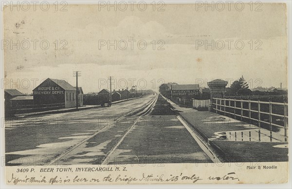 Beer Town, Invercargill, New Zealand, 1906. Creator: Muir & Moodie.