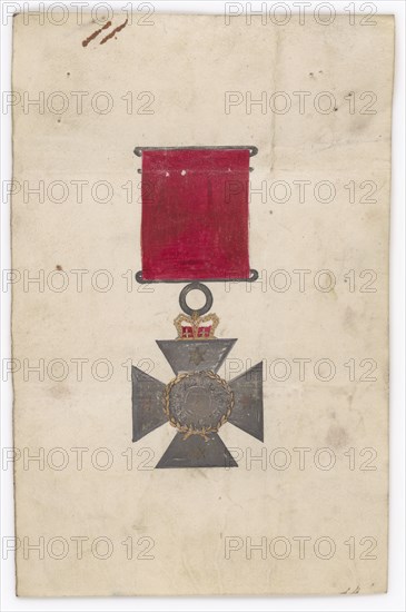 Coloured drawing of the New Zealand Cross, c.1871. Creator: Unknown.