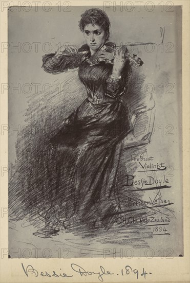 Copy of a Petrus van der Velden painting - Bessie Doyle, The Great Violinist, Christchurch, 1894. Creator: Unknown.