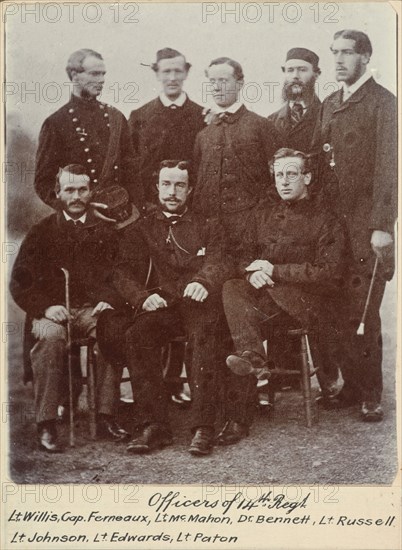 Officers of 14th Regt. - Willis, Ferneaux, McMahon, Dr Bennett, Russell, Johnson, Edwards..., c.1900 Creator: William Francis Gordon.